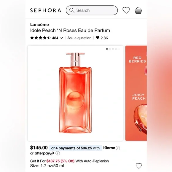 Lancome Idôle Peach & Roses Perfume - Picture 3 of 4